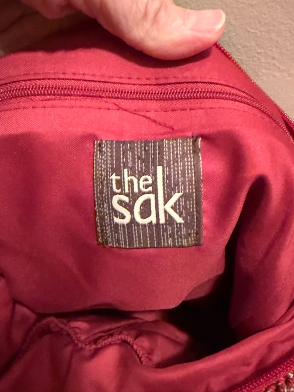 The Sak Belle Crochet Large Hobo Tote Purse Bag Multicolor Stripe EUC - Picture 9 of 9